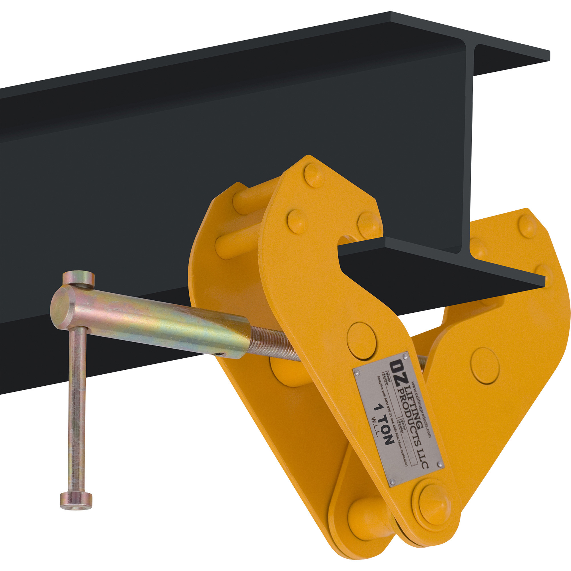 OZ Lifting Products Beam Clamp, 1-Ton Capacity, 2.95-9.05 Flange, Model# OZ1BC